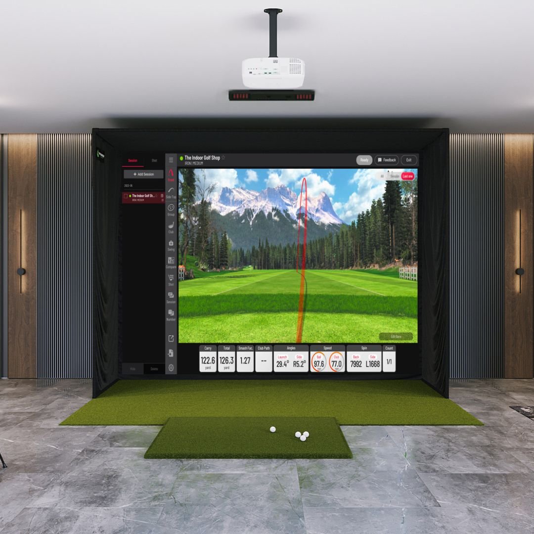 Garage Golf Simulator Setup — SIG12 in 2-car garage